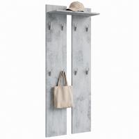 GARDEROBENPANEEL Wandpaneel Beton Oxid Optik - Hellgrau, Holzwerkstoff (57/170/20cm) - Vladon