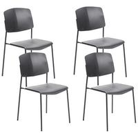 ESSZIMMERSTUHL 4er-Set Kunststoff Schwarz Astoria - Schwarz, Kunststoff/Metall (45/83/56cm) - Beliani