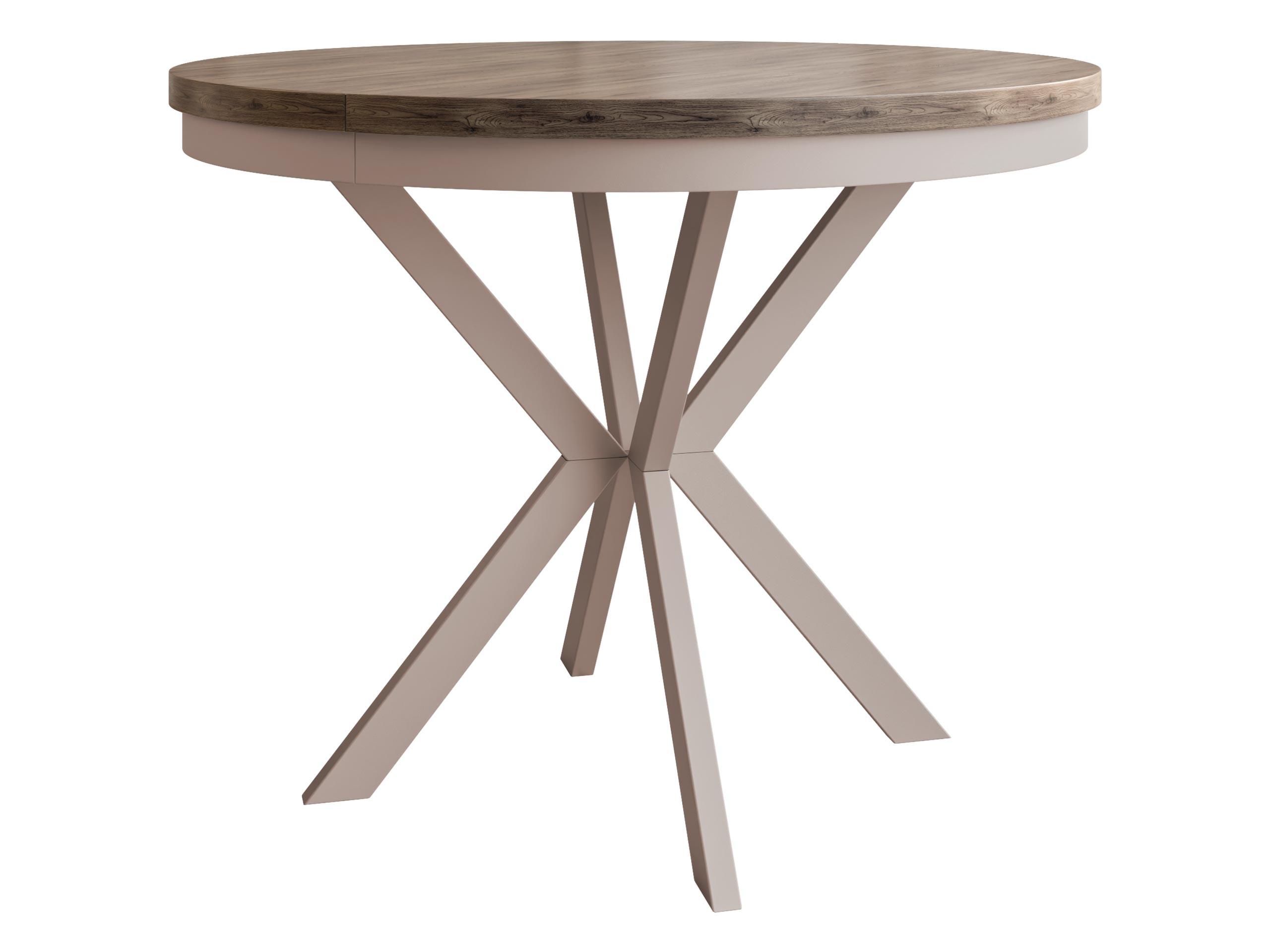 ESSTISCH ausziehbar Edder Cashmere 90 - Kaschmir/Eichefarben, Holzwerkstoff/Metall (90/90/76cm) - MIRJAN24