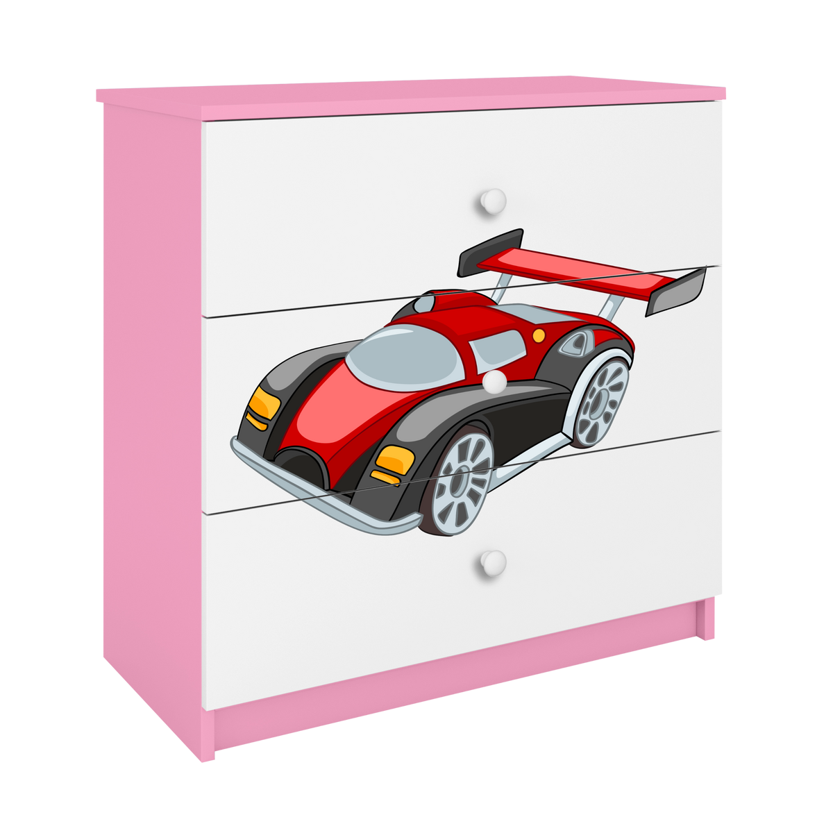 KOMMODE Babydreams Rennwagen 81/81/41 - Rosa, Holzwerkstoff (81/81/41cm) - RAUMHIRSCH FURNITURE