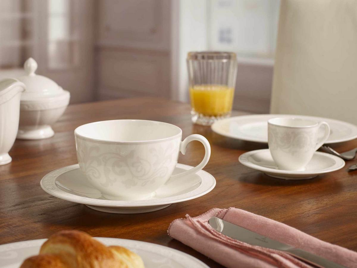 CAPPUCCINOUNTERTASSEN Gray Pearl weiß ø 18,5 cm 6er Set - Weiß, Keramik (18.5cm) - Villeroy & Boch