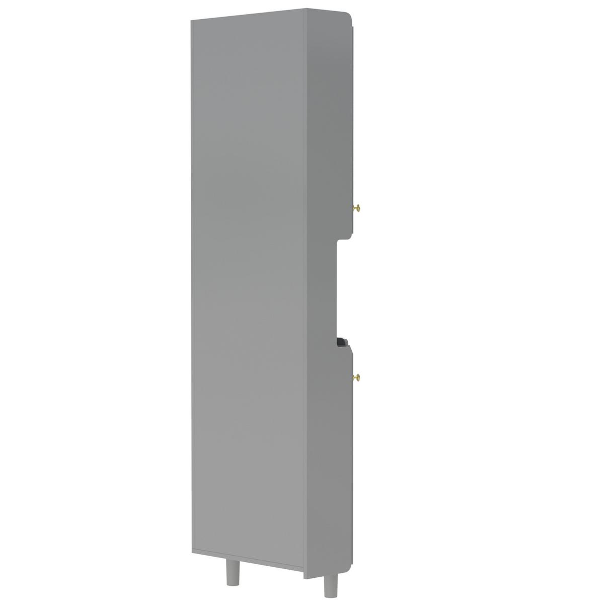 ECKSCHRANK in Grau lackiert mit App-LED-Beleuchtung - Grau, Holzwerkstoff (63/158/45cm) - Urban Meuble