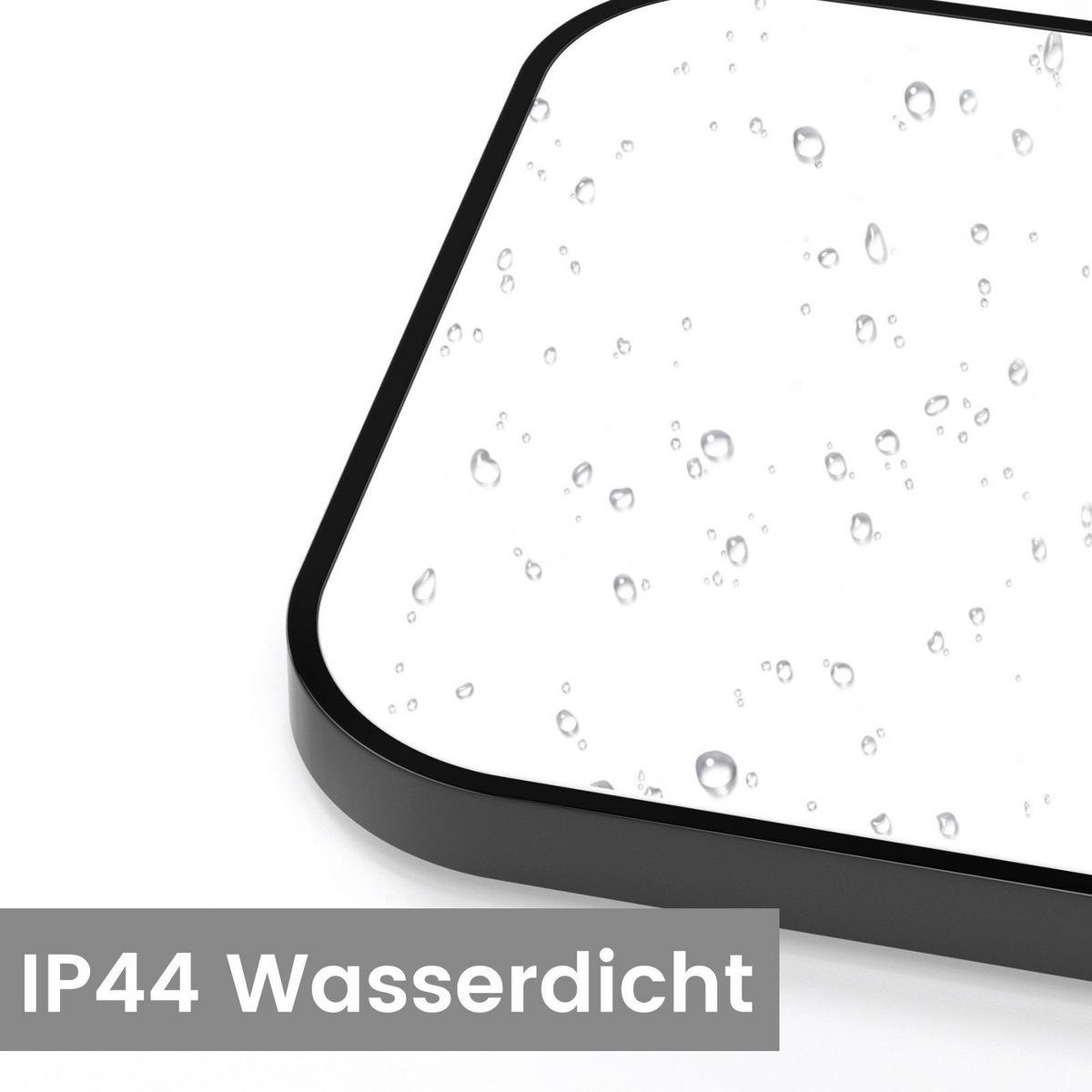 LED-DECKENLEUCHTE Leipzig 4000K-Neutralweiß 27/27/3 cm - Schwarz, Kunststoff (27/27/3cm) - Nettlife