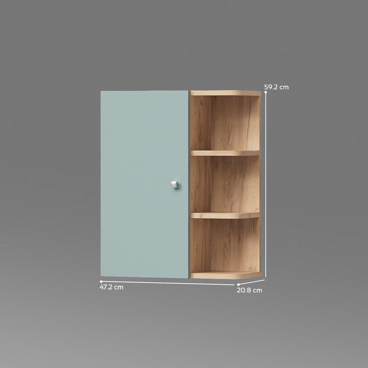 BADSCHRANK Fucino Grün 47.2 x 59.2 cm - Grün, Holzwerkstoff (47.2/59.2/20.8cm) - Livinity®