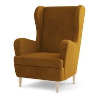 SESSEL VOGERA, Ohrensessel Polstersessel, Gelb - Gelb, Holz/Holzwerkstoff (78/103/85cm) - MASSENO