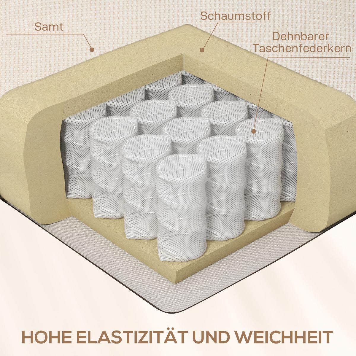 RELAXSESSEL Drehbar Fernsehsessel mit Liegefunktion, Schaukelfunktion Beige - Beige/Schwarz, Textil/Metall (96/108/88cm) - HOMCOM