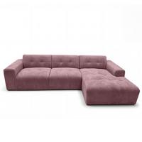 ECKSOFA L Form Corlu Rosa 310/165/78 cm – stilvolle kleine Eckcouch Rechts - Schwarz/Rosa, Kunststoff/Textil (165/310cm) - AX Living