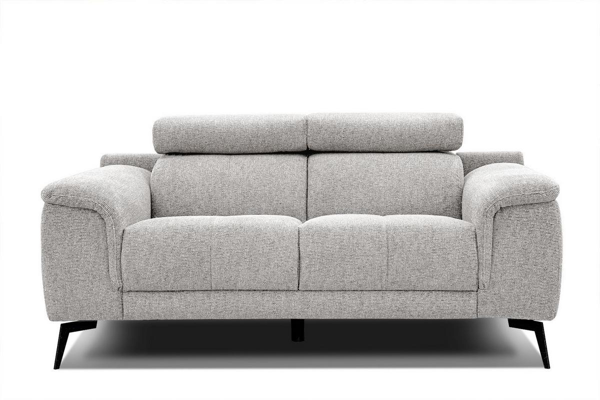 SOFA FIERO 2-Sitzer, hellgrau - Hellgrau/Schwarz, Holzwerkstoff/Textil (170/82/103cm) - Wozimo
