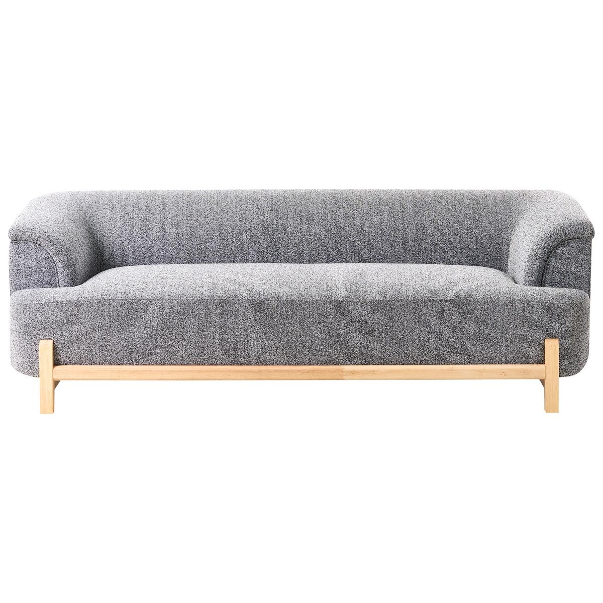 SOFA-SET 5-Sitzer Stoff Dunkelgrau Alnor - Dunkelgrau/Braun, Textil (205/67/85cm) - Beliani