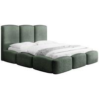 POLSTERBETT Harmony mit Bettkasten, Salbeigrün Boucle 160x200 cm - Salbeigrün/Birkefarben, Holzwerkstoff/Kunststoff (160/200cm) - WFL GROUP