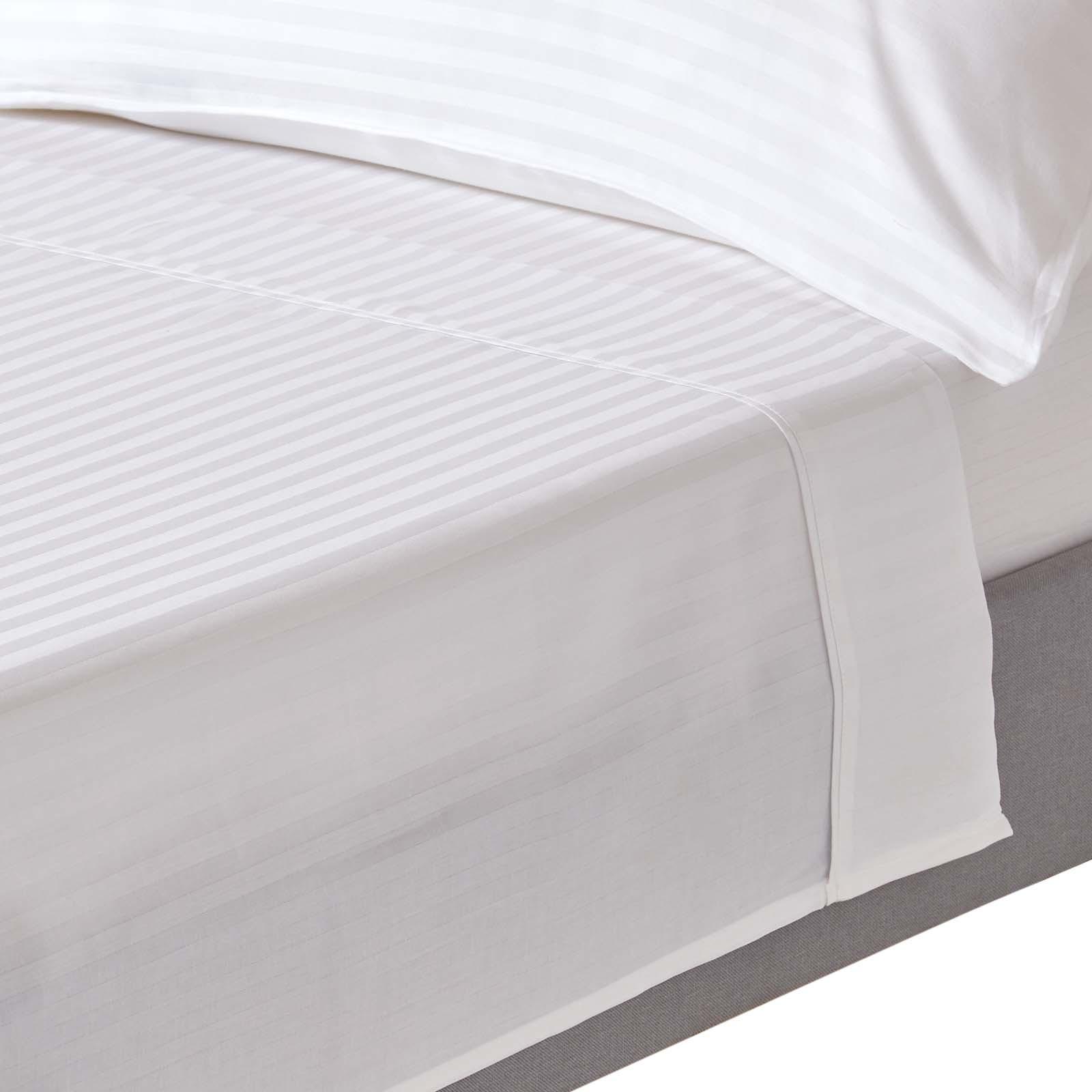 DAMAST-BETTLAKEN ohne Gummizug, 100% Ägyptische Baumwolle - Weiß, Textil (230/255cm) - Homescapes