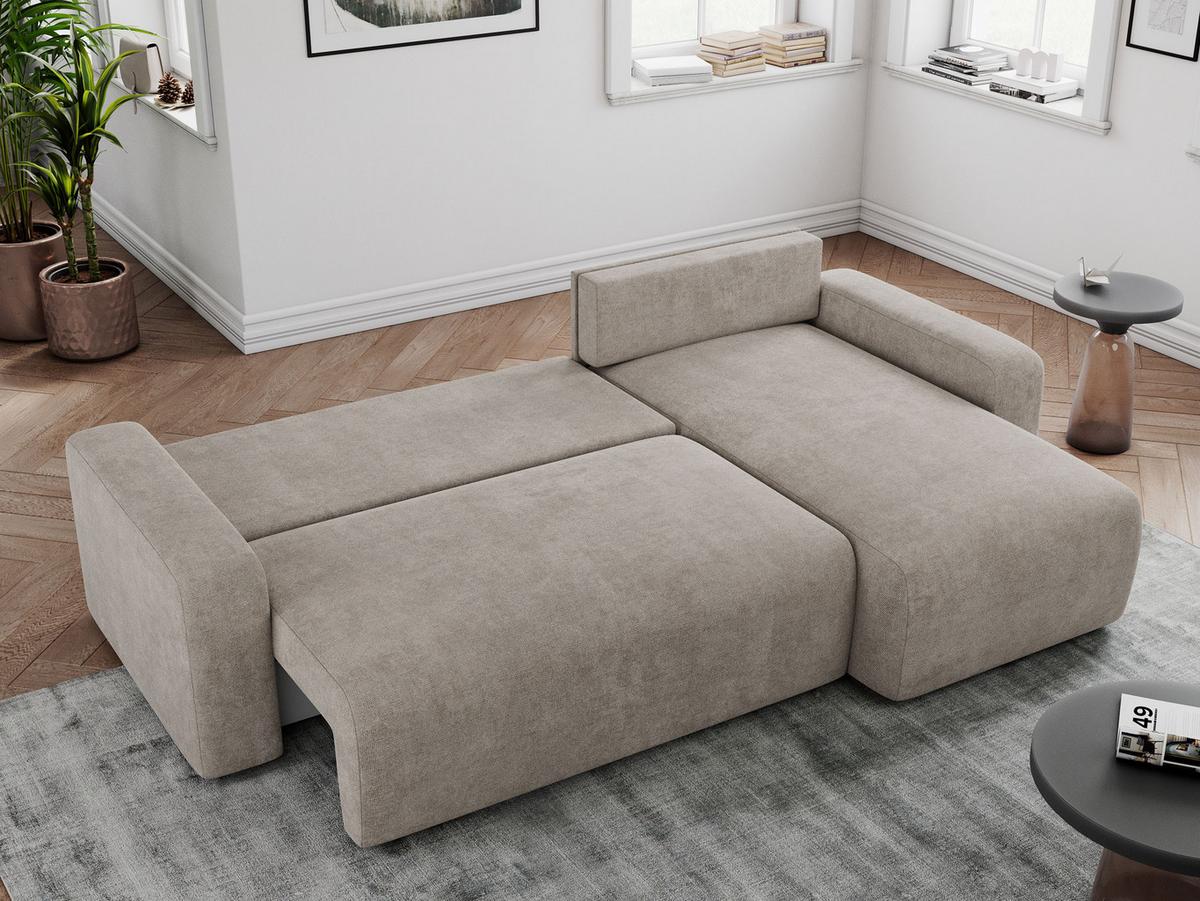 ECKSOFA ARGOS Beige Struktur - Beige/Schwarz, Kunststoff/Textil (245/150cm) - MKS