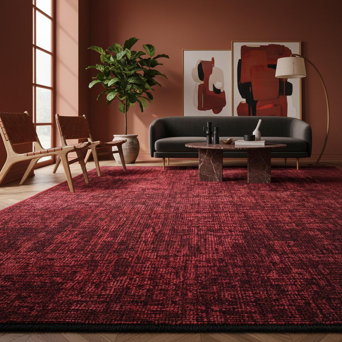 TEPPICH aus Baumwolle Waschbar KOFEL in Rot, einfarbig, 80 x 250 cm - Rot, Textil (250/80cm) - KADIMA DESIGN