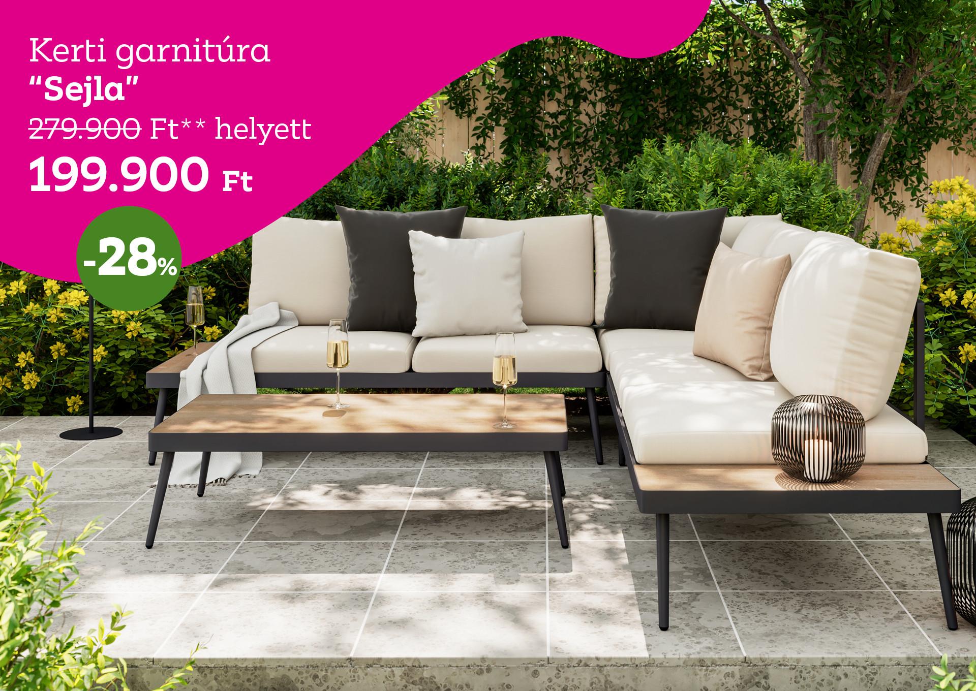 Kerti garnitúra SEJLA 279900 Forint helyett 199900 Forint, kedvezmény mértéke 28%