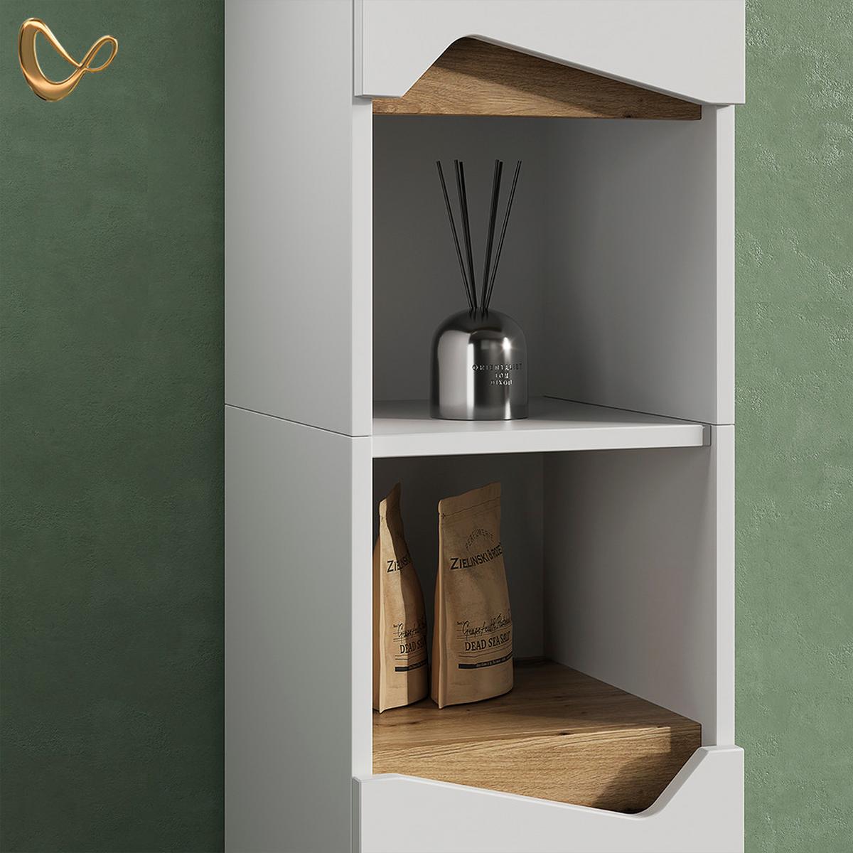 BADMÖBEL-KOMBINATION Timavo Weiß 5 Teile - Weiß, Holzwerkstoff (60/57/35cm) - Livinity®