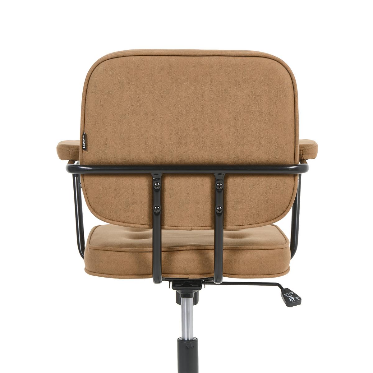 SCHREIBTISCHSTUHL drehbar Stoff Hellbraun Pawnee - Hellbraun, Textil (60/90/60cm) - Beliani