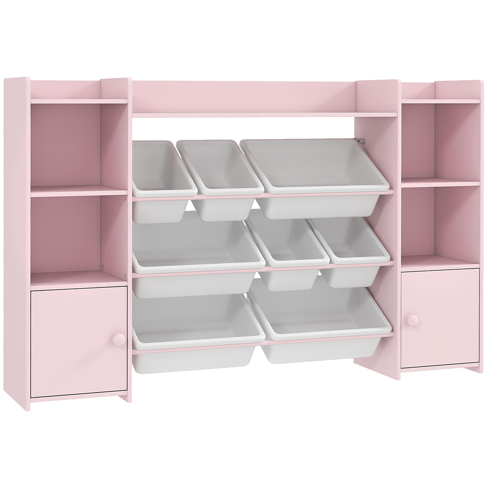 KINDERREGAL MDF Stahl Rosa - Rosa/Weiß, Holzwerkstoff/Kunststoff (30/90/140cm) - AIYAPLAY
