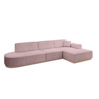 ECKSOFA Ottomane Rechts IREA-L2 - 327x165x80 cm Rosa - Rosa, Holzwerkstoff/Textil (327/165cm) - ALTDECOR
