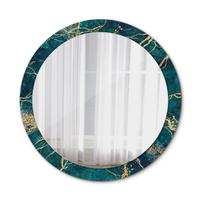 SPIEGEL Ø90 cm Rund mit Aufdruck - Türkis, Glas (90/90/0.4cm) - TULUP