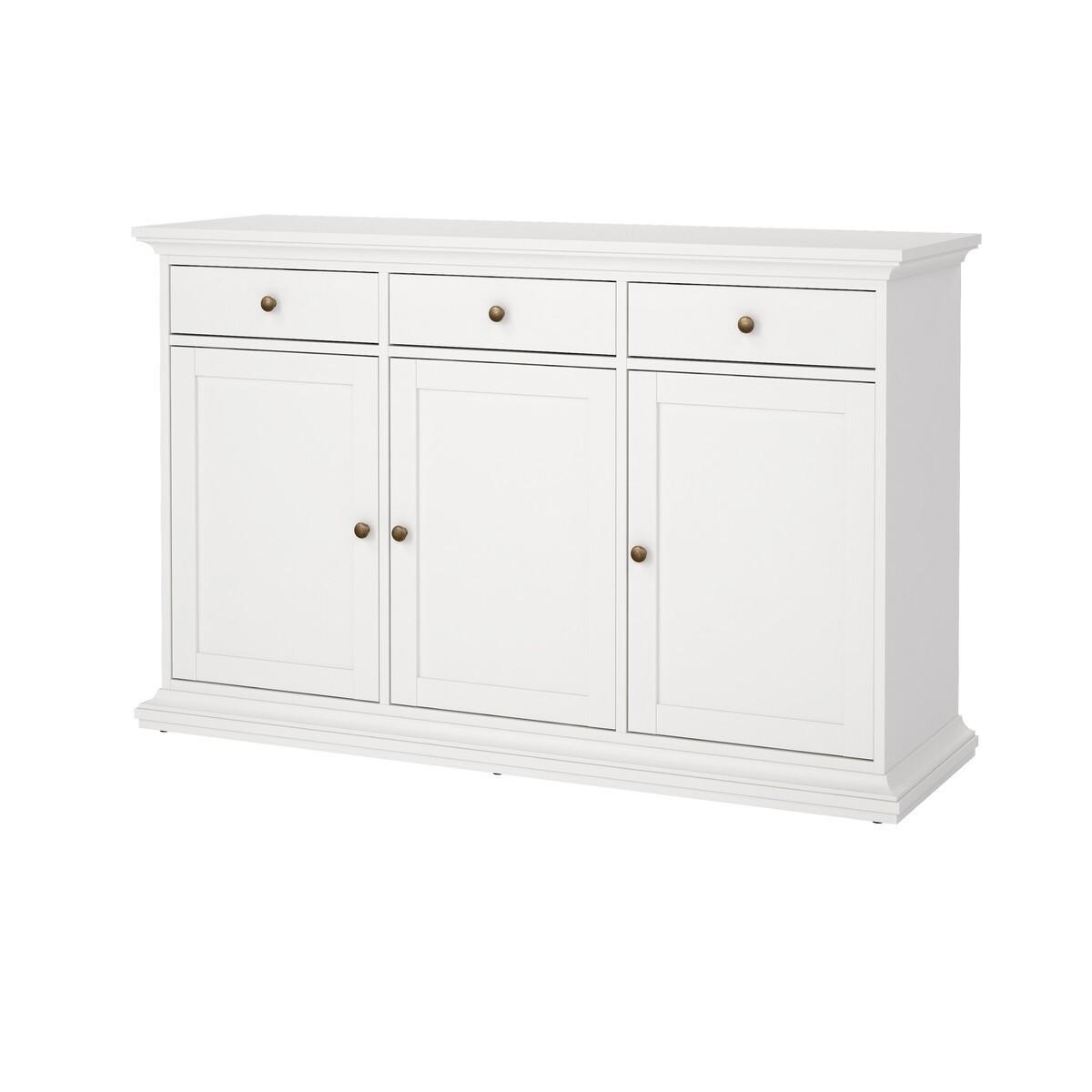 ANRICHTE mit 3 Türen und 3 Schubladen sofia 143,7/46,1/91,66 cm - Weiß, Holzwerkstoff (46.1/91.66/47cm) - Calicosy