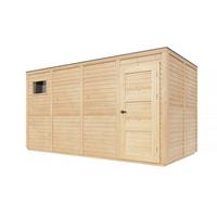 GARTENHAUS Holz 8,16 m², 404/216/202 cm, mit imprägniertem Boden, M327F2+M327G - Beige, Holz (404/216/202cm) - Timbela