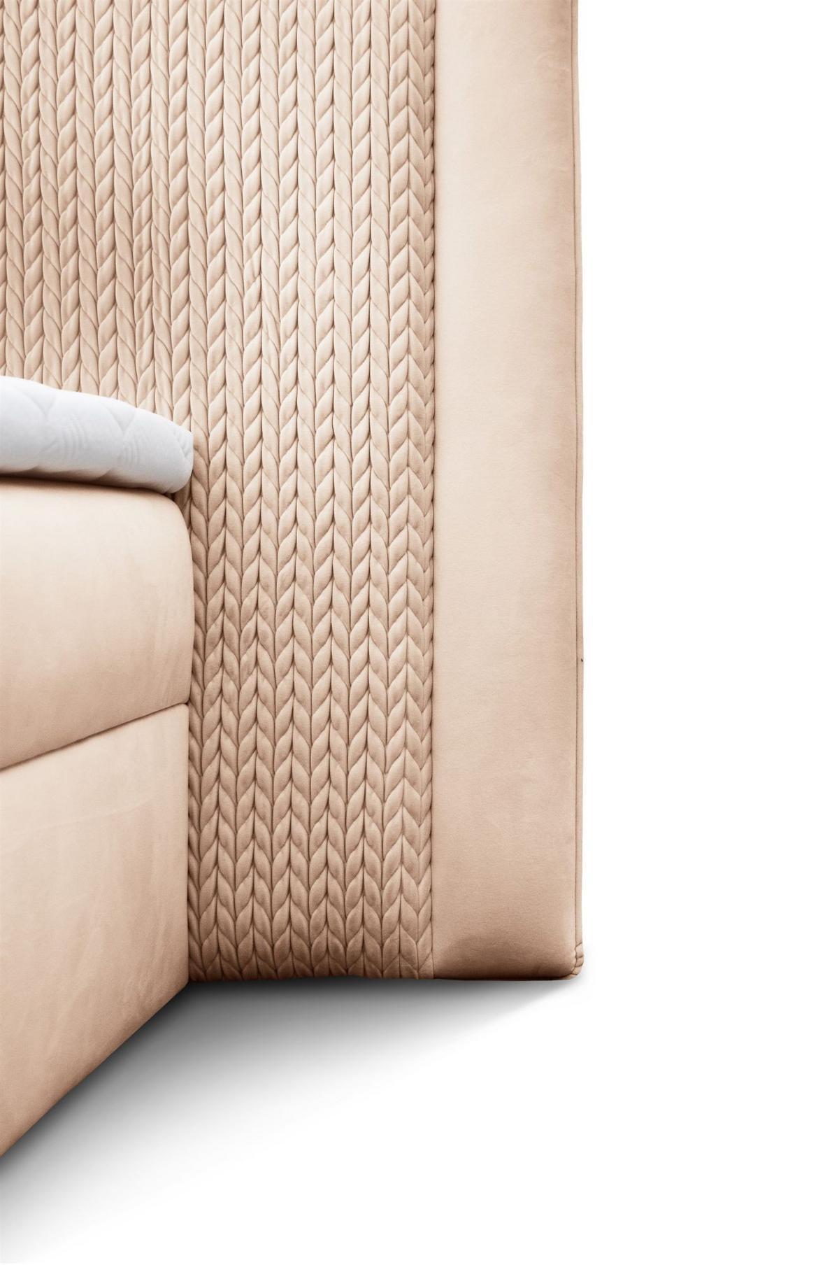 BOXBETT Cedric In Magic Velvet - Rosa, Holzwerkstoff/Textil (120/200cm) - Fun Möbel