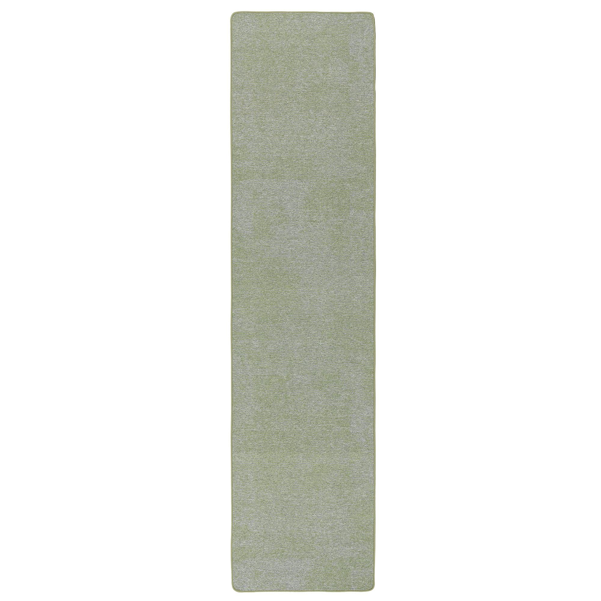 STREIFENBERBER TEPPICH LÄUFER LINES MELIERT - Grün, Textil (100/100cm) - Snapstyle