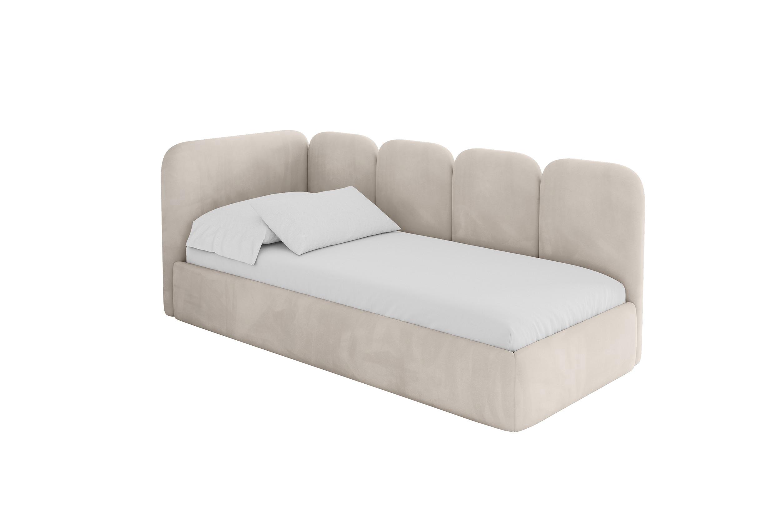 EINZELLBETT Jugendbett mit Bettkasten und Matratze H3/H4, Rechts - VELY 100x200 Beige - Sandfarben, Holzwerkstoff/Textil (100/200cm) - ALTDECOR