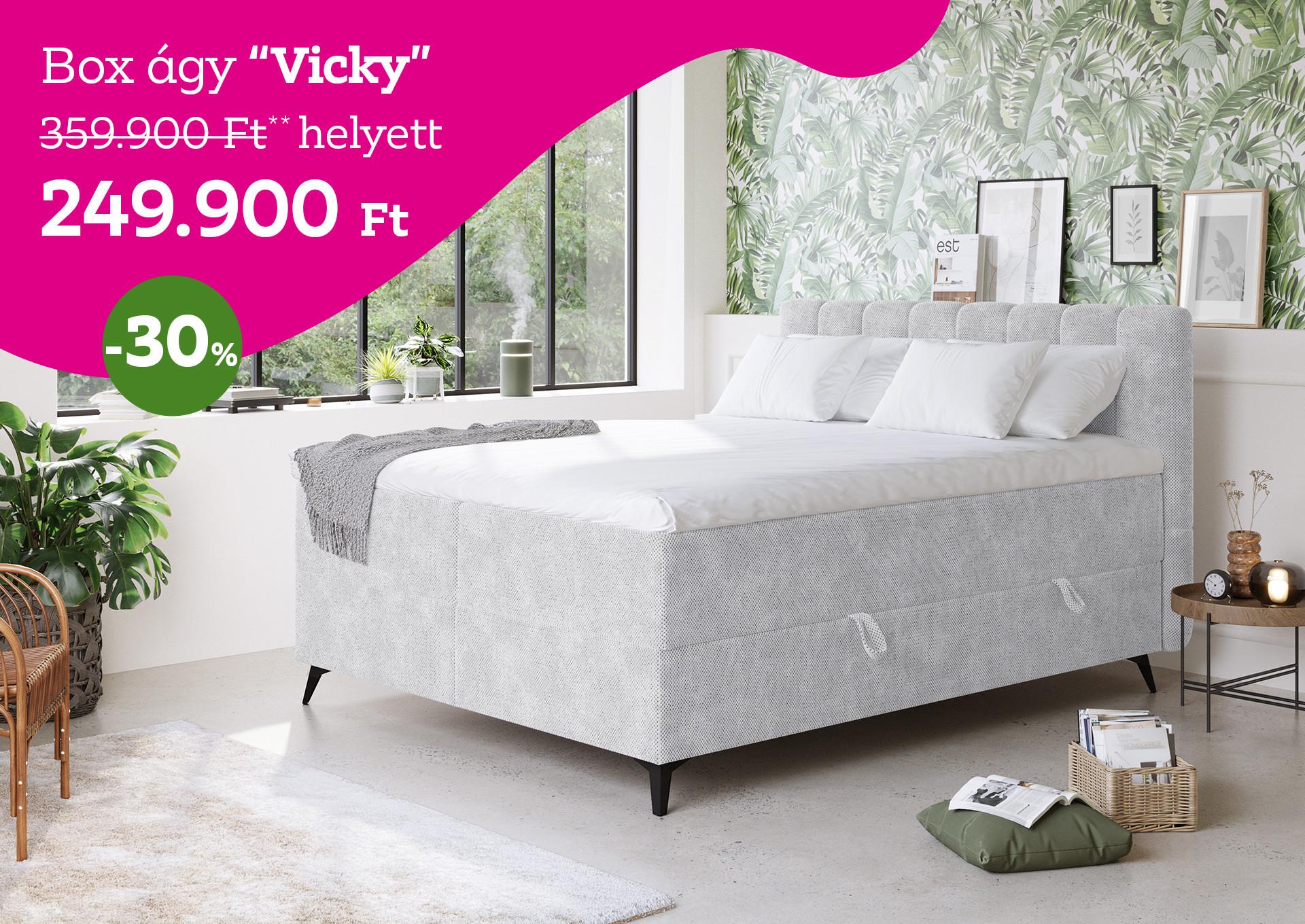 Box ágy Vicky 359.900 Ft helyett 249.900 Ft, kedvezmény mértéke 30%