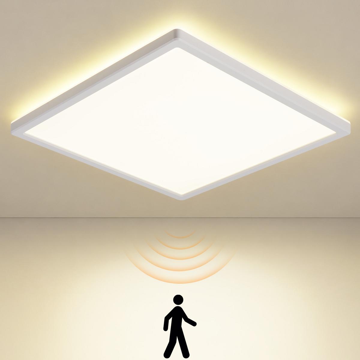 LED DECKENLEUCHTE Myxos 29.3/29.3/3 cm - Weiß, Kunststoff (29.3/29.3/3cm) - ZMH