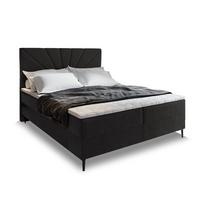 BOXBETT MURI 180x200 cm mit Matratze und Topper - Schwarz - Schwarz, Holz (180/200cm) - MASSENO