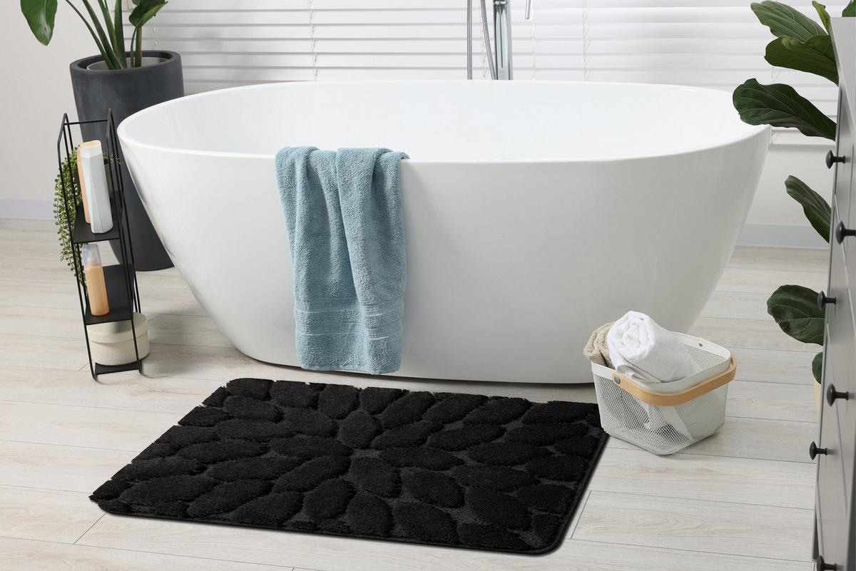 TEPPICH Dywaniki łazienkowe 50/80 cm - Schwarz, Textil (50/80cm) - rugsX
