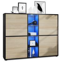 HIGHBOARD Cuba Türen in Eiche sägerau - Eiche San Remo, Holzwerkstoff (130.5/105.5/35.5cm) - Vladon