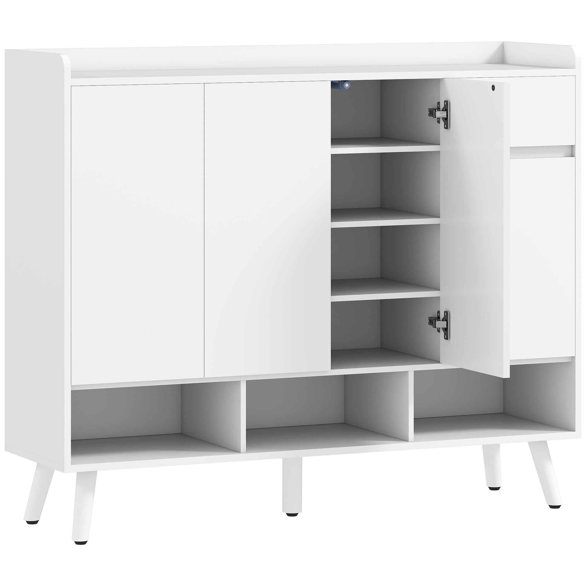 SCHUHSCHRANK MDF Kiefernholz Weiß - Weiß, Holz/Holzwerkstoff (35/100/120cm) - HOMCOM