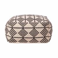 SITZPOUF Adana schwarz-creme gemustert, 55/55/30 cm - Schwarz, Textil (55/30/55cm) - Homescapes