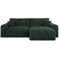 ECKSOFA NELSON Grün Cord - Schwarz/Grün, Kunststoff/Textil (274/152cm) - MKS
