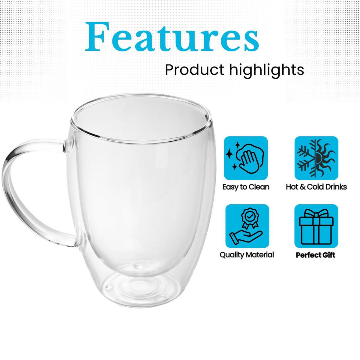 KAFFEEGLAS 250 ml (4er-Set) - Transparent, Glas - Intirilife