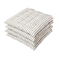 STUHLKISSEN 4er-Set, 40/40/5 cm grau-weiß gestreift - Grau, Textil (40/40/5cm) - Homescapes