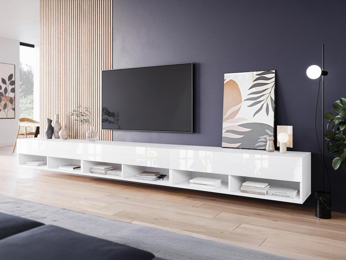 TV-LOWBOARD A300 - Weiß Hochglanz/Weiß, Holzwerkstoff (300/32/33cm) - MIRJAN24