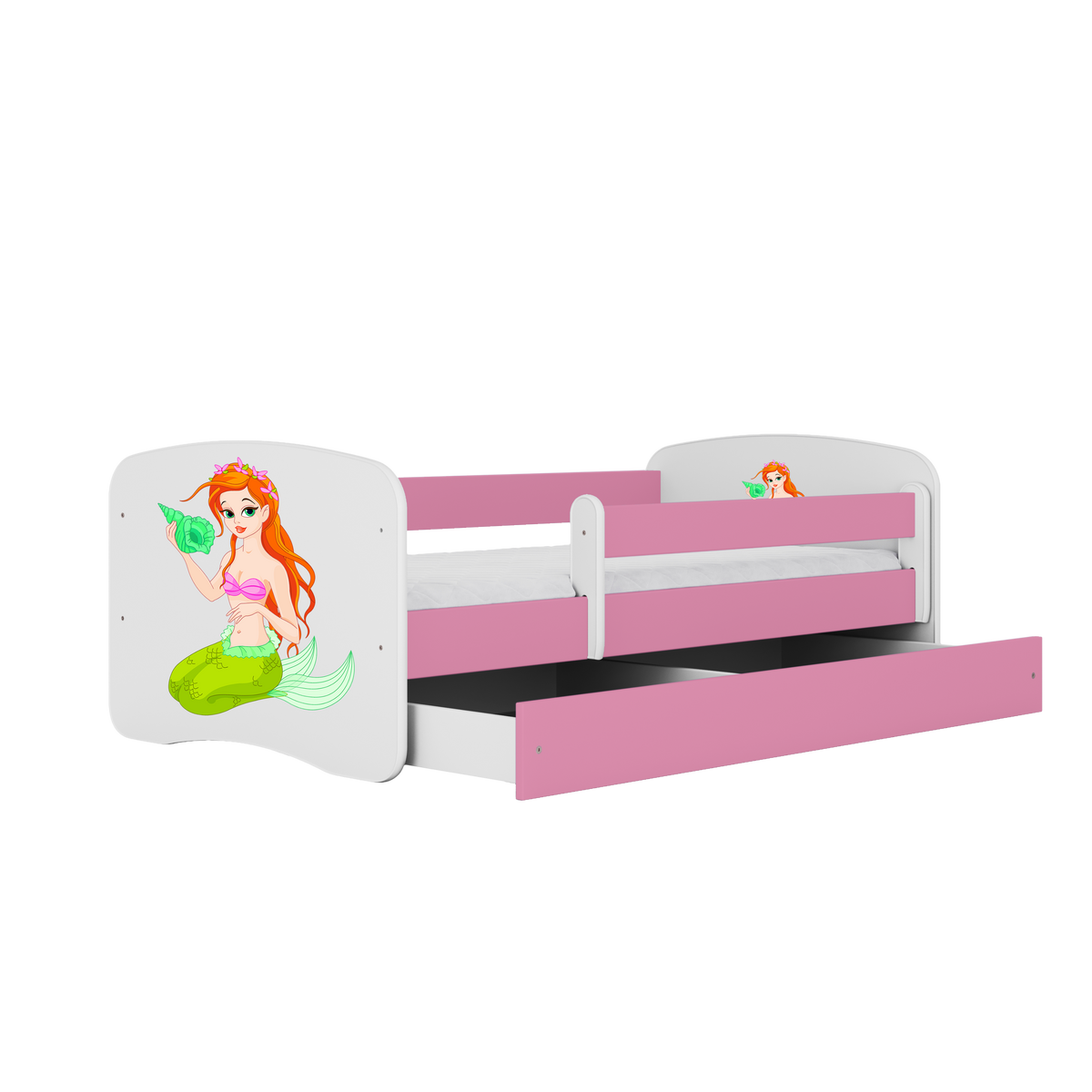 KINDERBETT Meerjungfrau mit Schublade 160/80 90/61/164 - Rosa, Holzwerkstoff (80/160cm) - RAUMHIRSCH FURNITURE