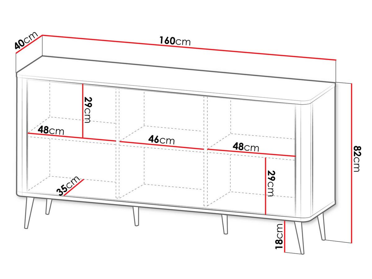 SIDEBOARD Marly 3D RE08 - Kaschmir/Schwarz, Holzwerkstoff/Metall (160/82/40cm) - MIRJAN24