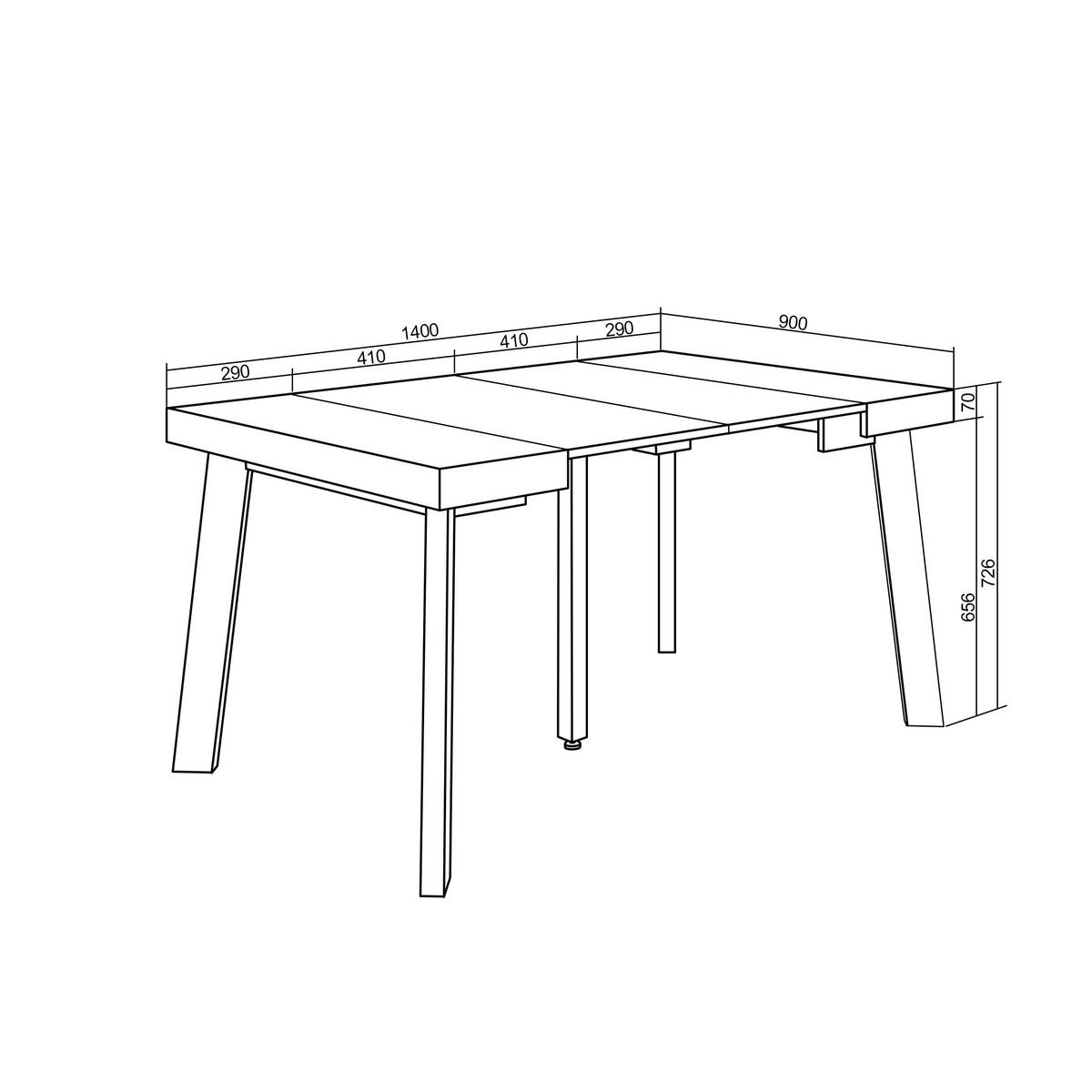 ESSTISCH ausziehbar 58 bis 140cm, für 6 Gäste, weiß, 58/90/73cm - Weiß, Holzwerkstoff (90/140/73cm) - Skraut Home