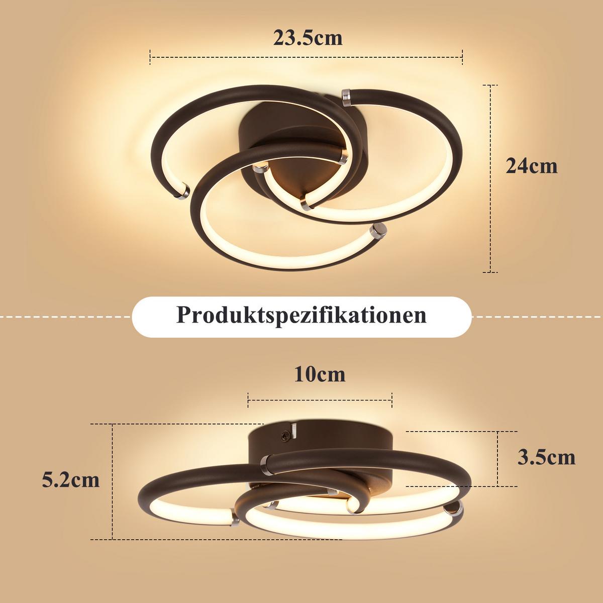 LED DECKENLEUCHTE Zyrvin 24/23.5/5.2 cm - Schwarz, Kunststoff/Metall (24/23.5/5.2cm) - ZMH