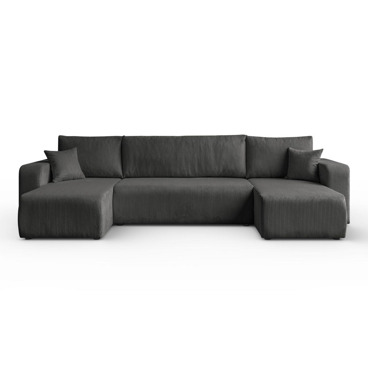 ECKSOFA PRESTIGE U mit Schlaffunktion, Poso 34 - Dunkelgrau, Textil (317/83/143cm) - Lookway