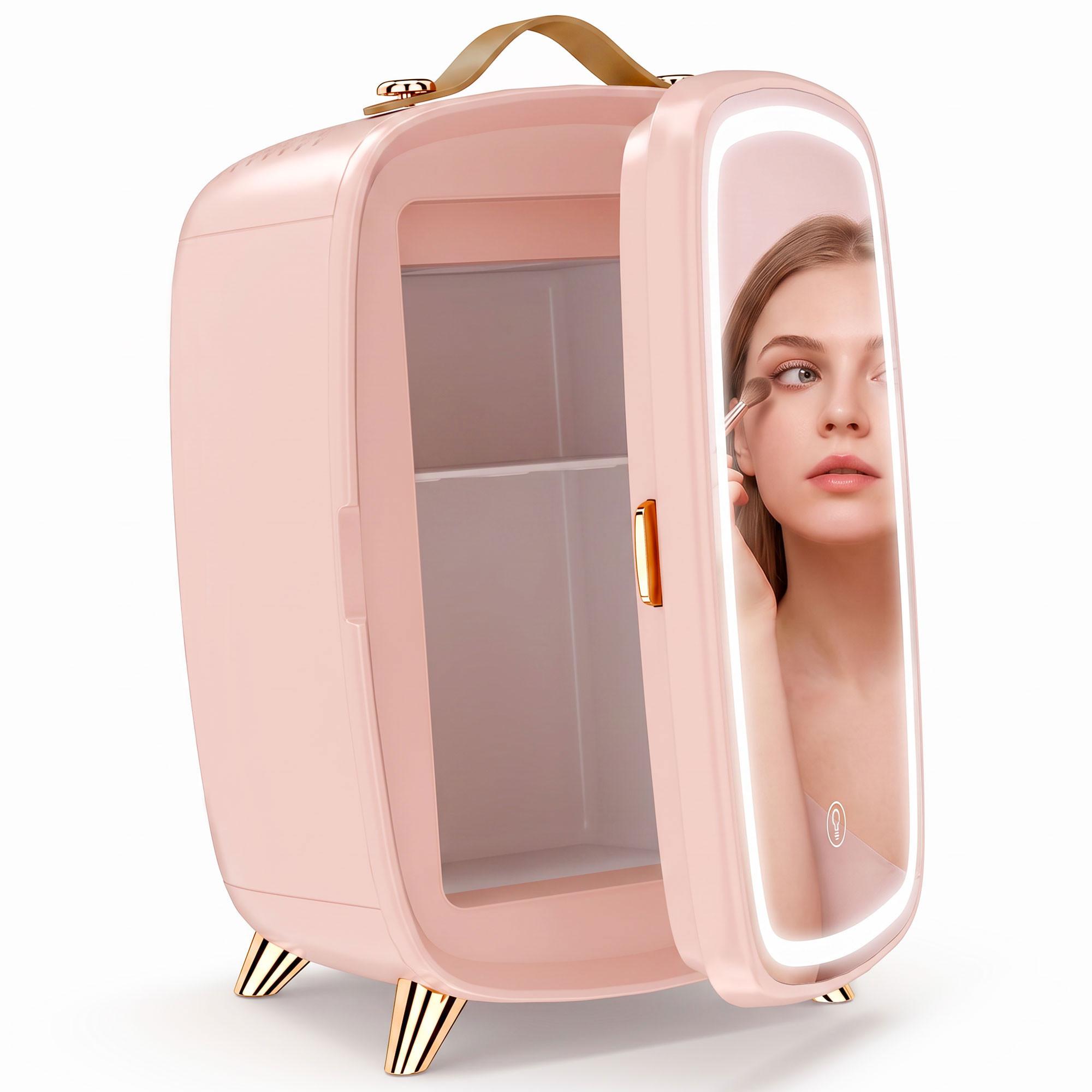 MINI-KOSMETIKKÜHLSCHRANK Kunststoff Glas Rosa - Rosa, Kunststoff (19.4/35.6/24.3cm) - HOMCOM