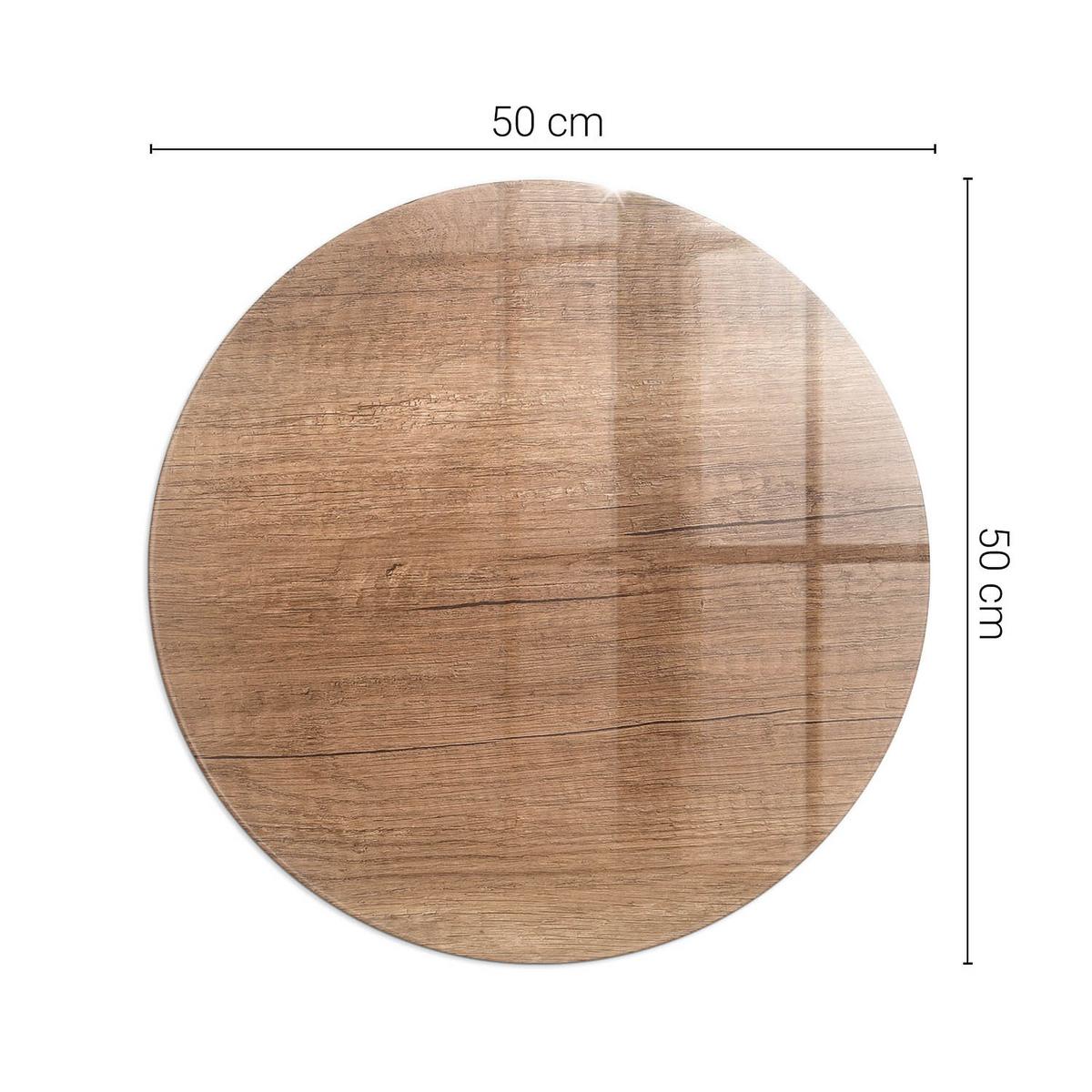 GLASPLATTE für Kamin Ø 50 cm - Braun, Glas (50/50/0.4cm) - TULUP