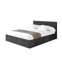 POLSTERBETT mit Bettkasten und Lattenrost, Boxbett ohne Matratze - PARI 140x200 Schwarz - Schwarz, Holzwerkstoff/Textil (140/200cm) - ALTDECOR