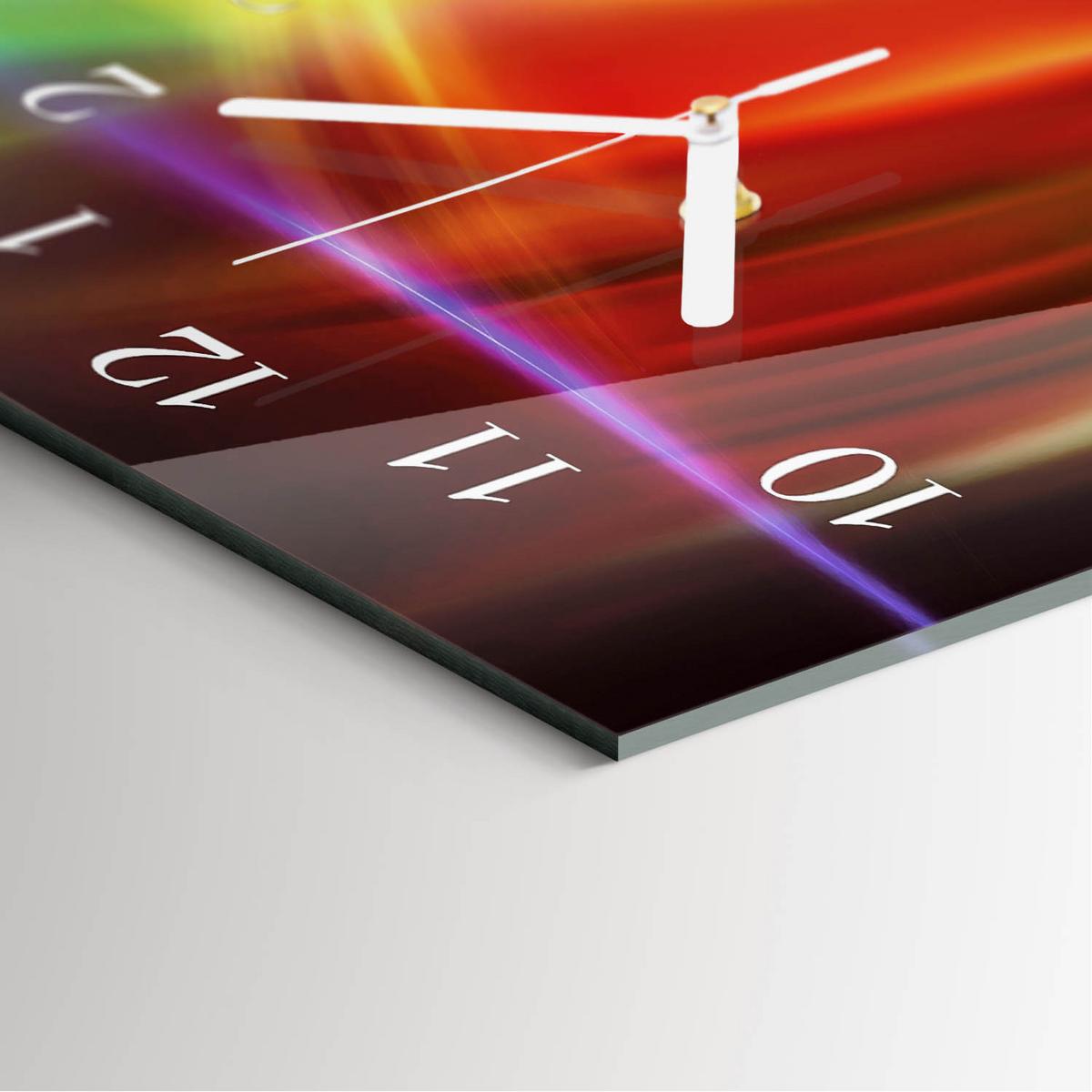 WANDUHR aus Glas 30x60 cm - Abstrakte Kunst - Multicolor, Glas (30/60/0.4cm) - TULUP