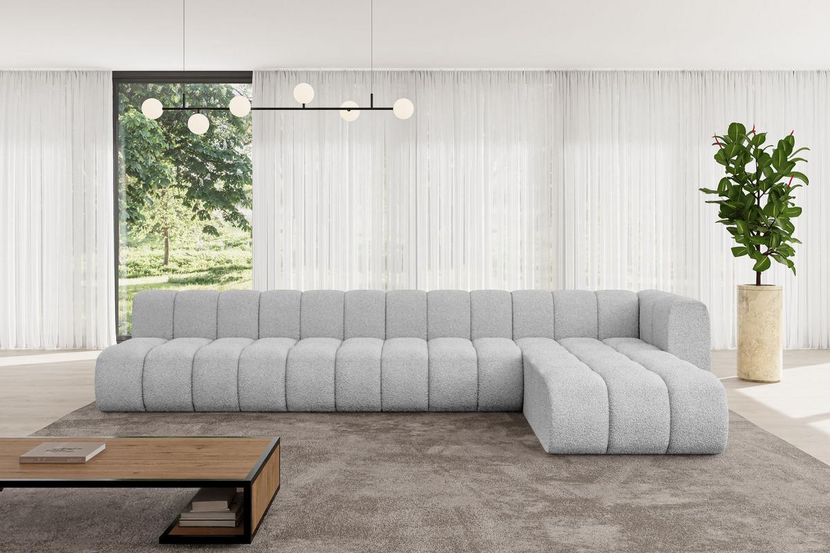 ECKSOFA modulares Sofa Darnel-L3 - 387x177x70 cm Hellgrau - Hellgrau, Holzwerkstoff/Textil (387/177cm) - ALTDECOR