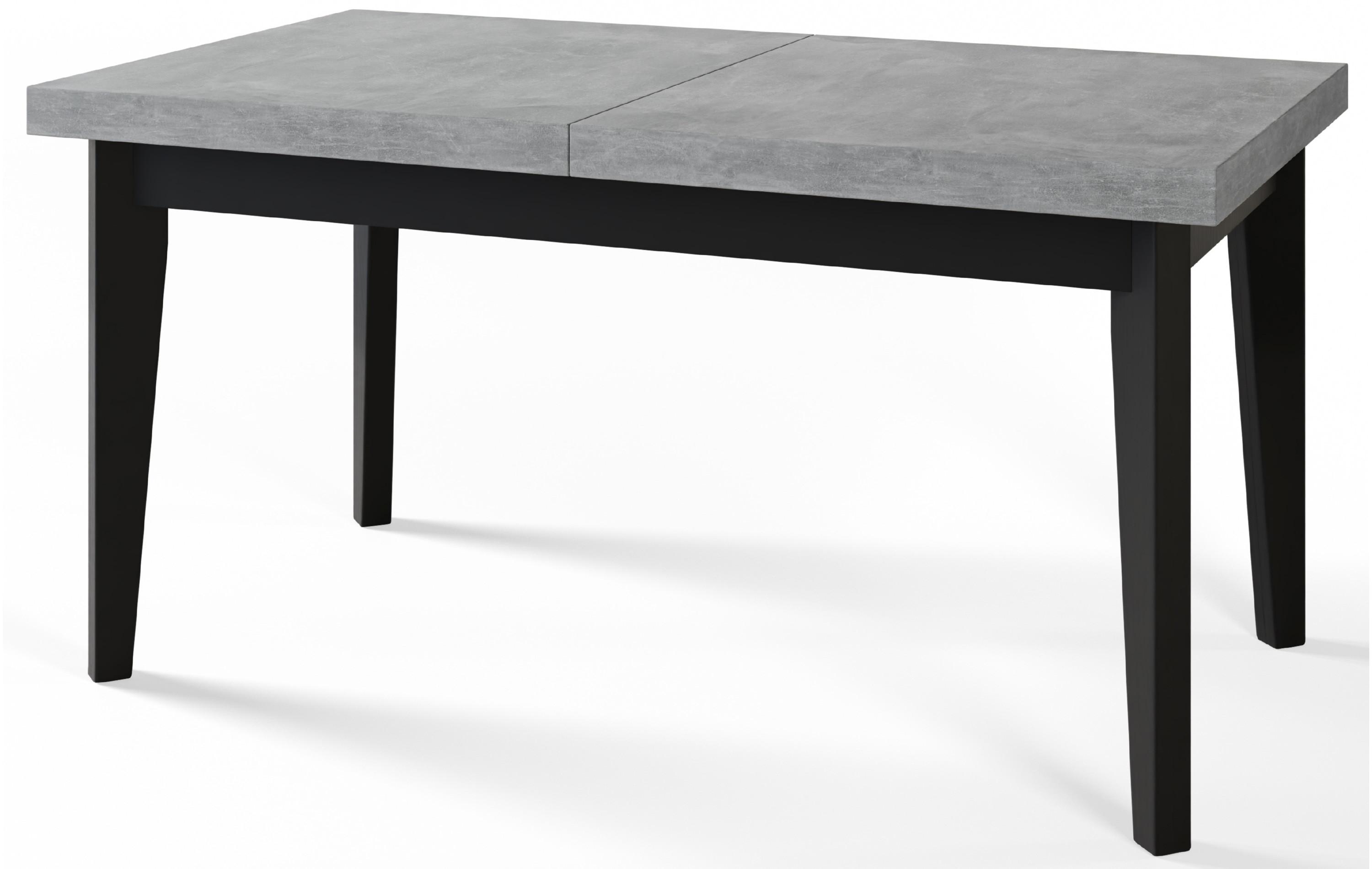 RECHTECKIGER Esszimmertisch SKANDI, ausziehbarer Tisch, Größe: 200-300X100X78 cm, Wohnzimmertisch Farbe: ATELIER, mit Holzbeinen in Farbe Schwarz - Schwarz/Grau, Holzwerkstoff (200/100/78cm) - Alpi-Möbel